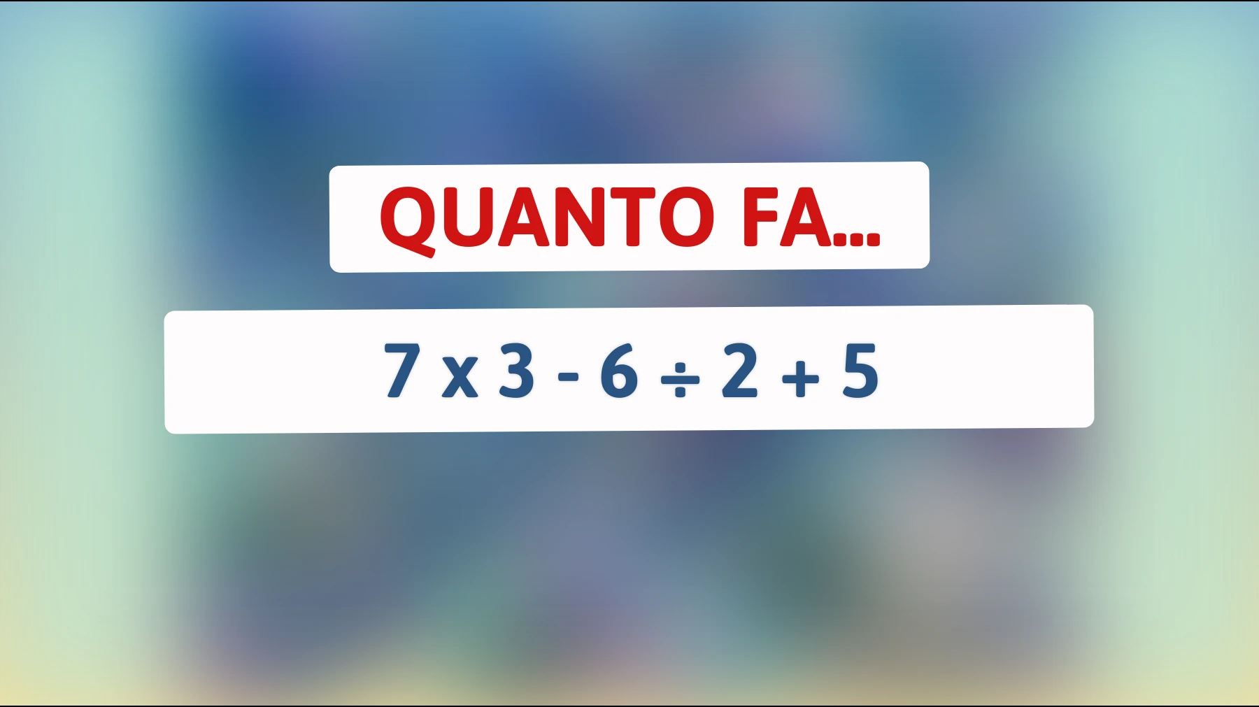 \"Solo i veri geni svelano il mistero di questo semplice ma ingannevole calcolo matematico!\""