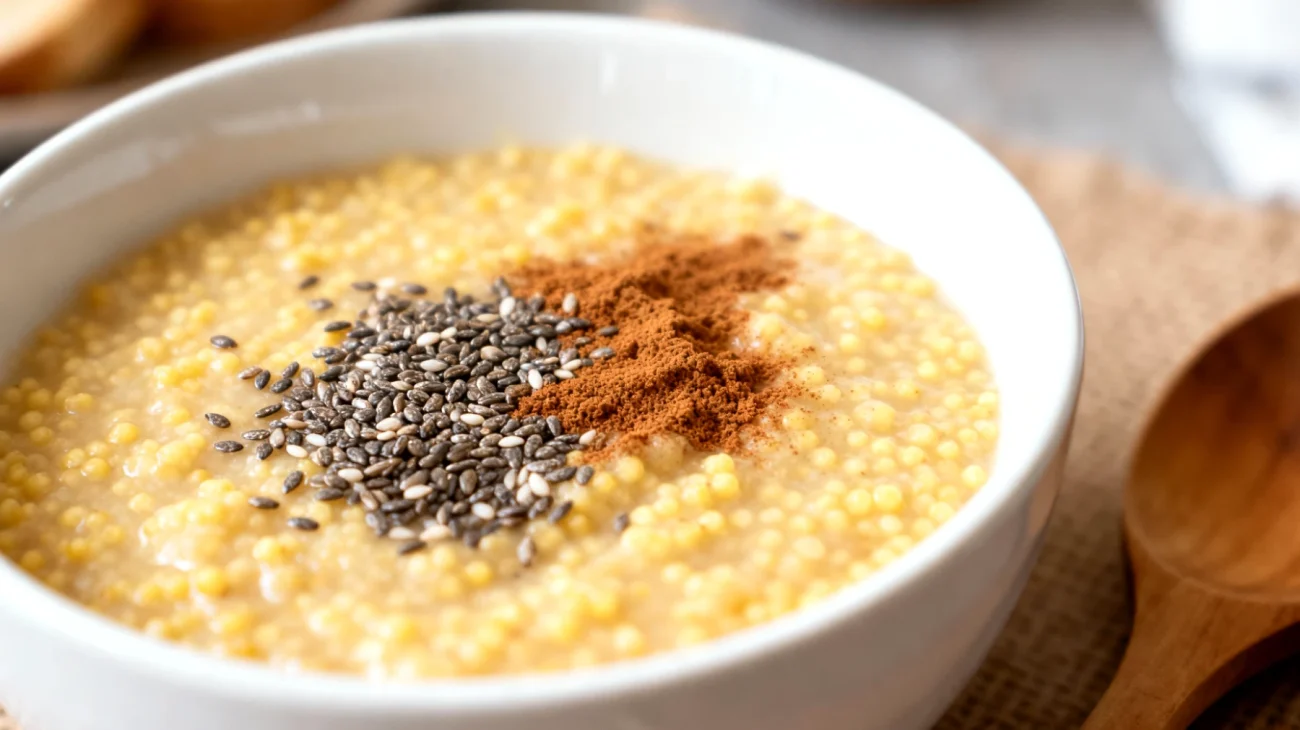 Porridge di miglio con semi di chia e cannella"