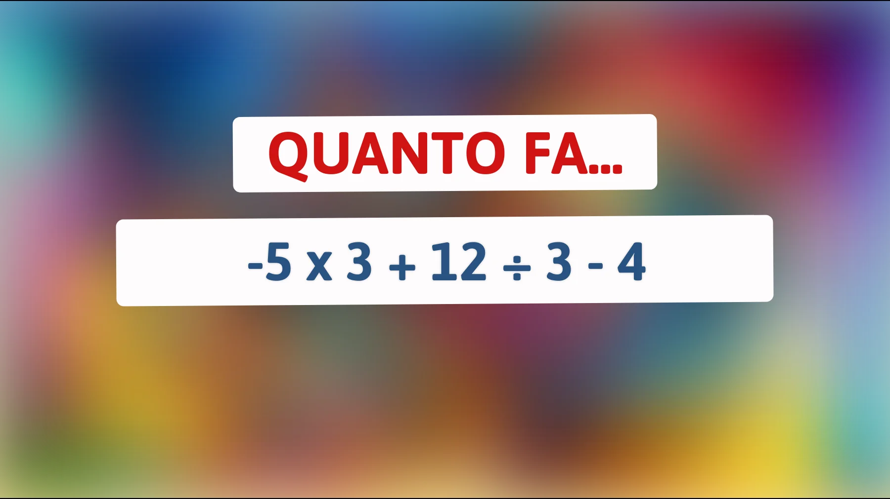 "Solo i cervelli più acuti risolvono! Riesci a trovare la soluzione a questo enigma matematico?""