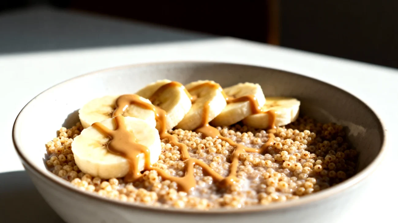 Amaranto soffiato con banana e burro di mandorle"