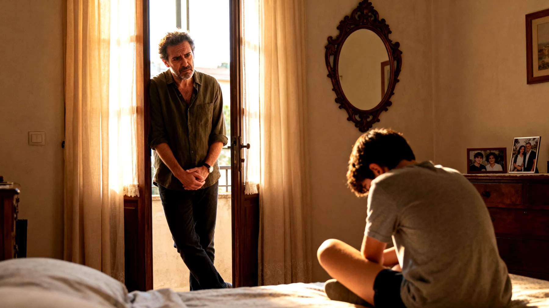 Genitori che temono di perdere il legame emotivo con i propri figli adolescenti a causa della crescente distanza relazionale, della chiusura comunicativa tipica dell'età e del timore che i ragazzi si allontanino definitivamente cercando riferimenti esterni alla famiglia"