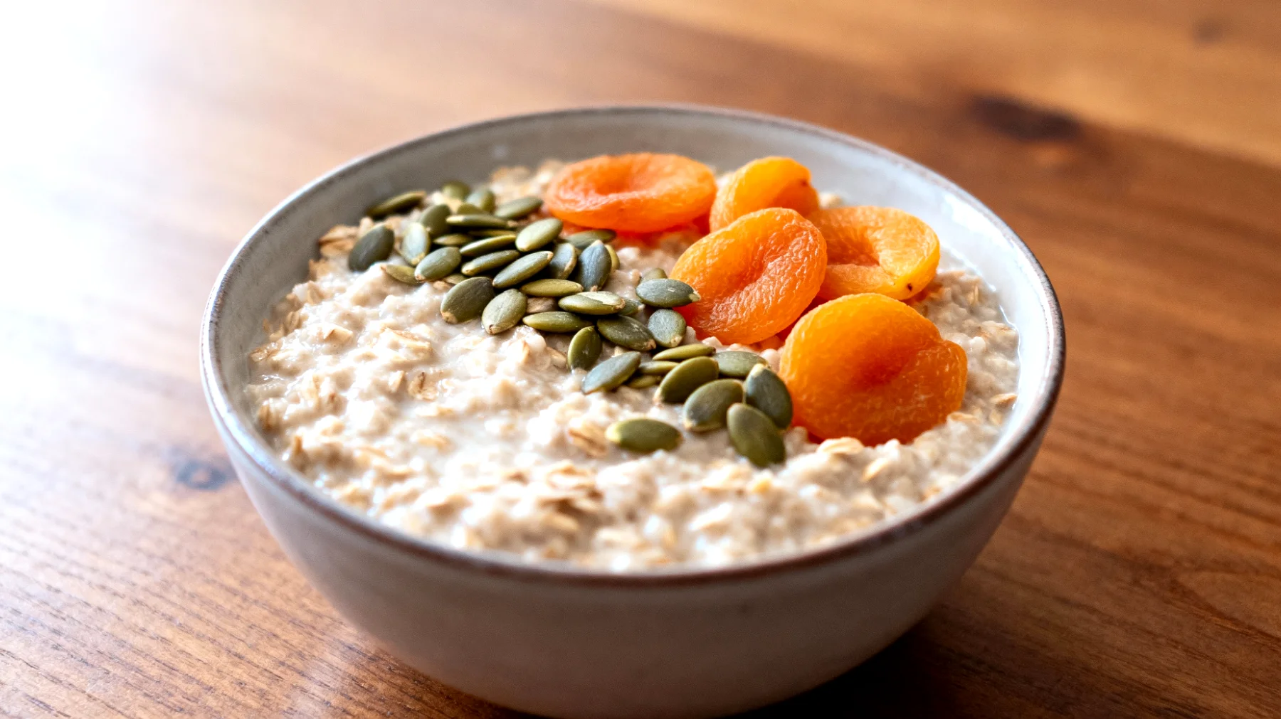 Porridge di avena con semi di zucca e albicocche secche"