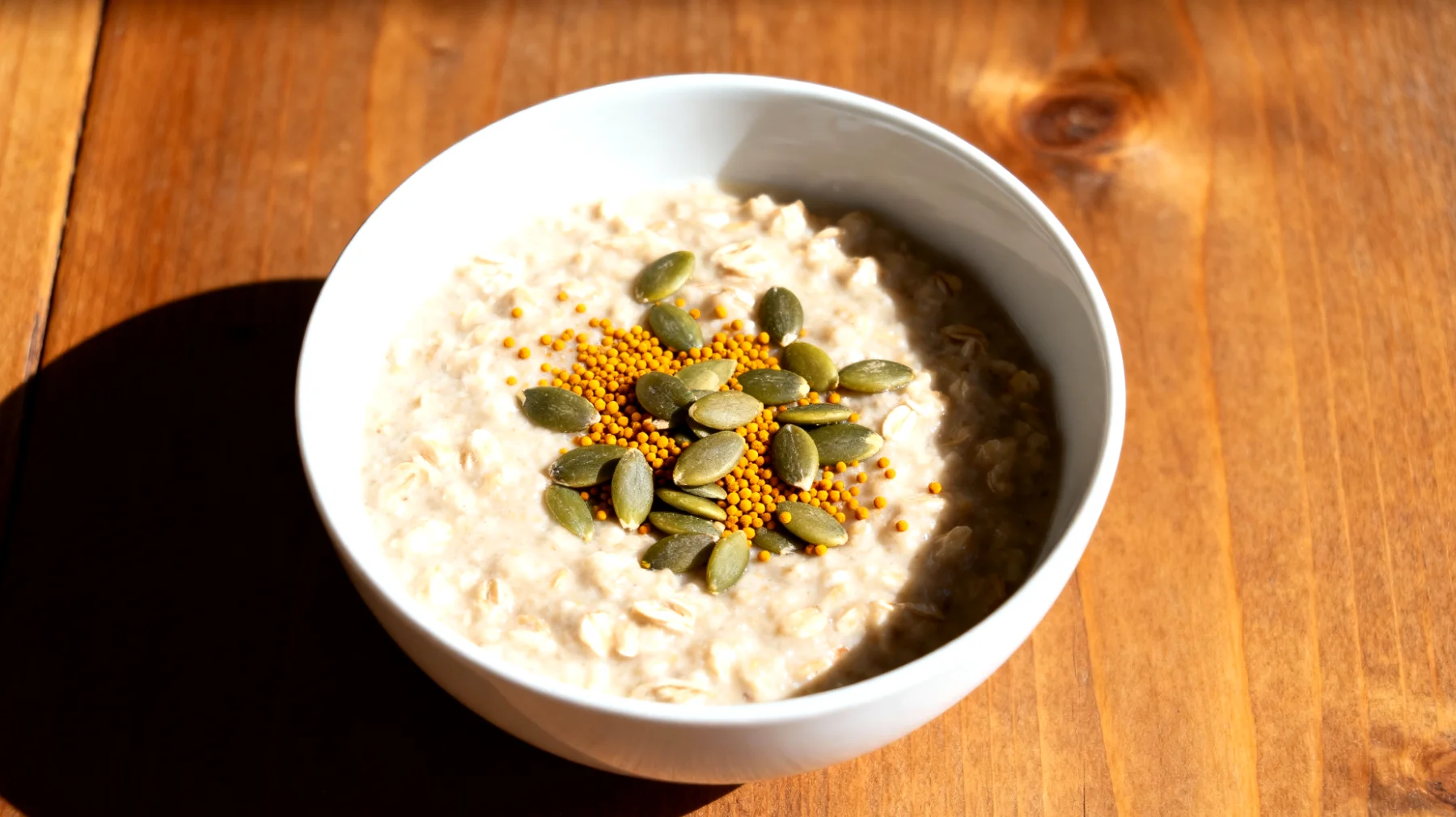 Porridge di avena con semi di zucca e polline d'api"