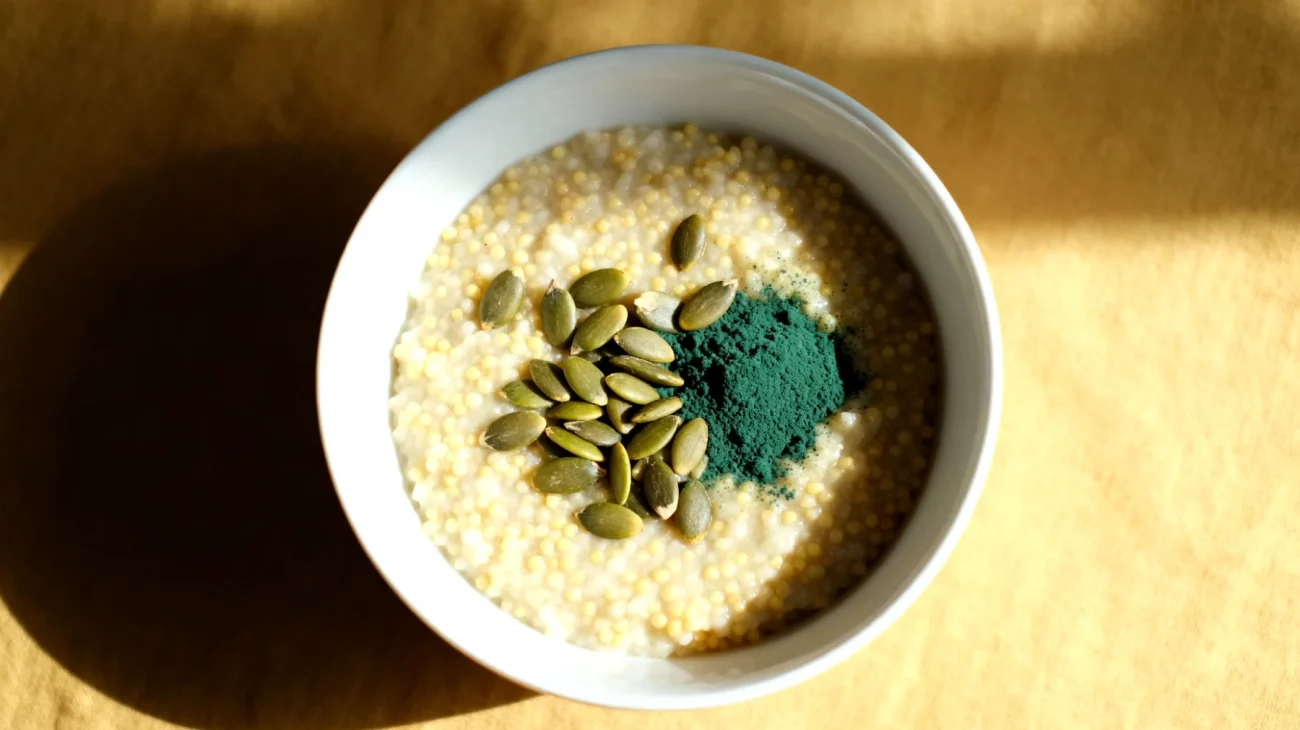 Porridge di miglio con semi di zucca e alga spirulina"
