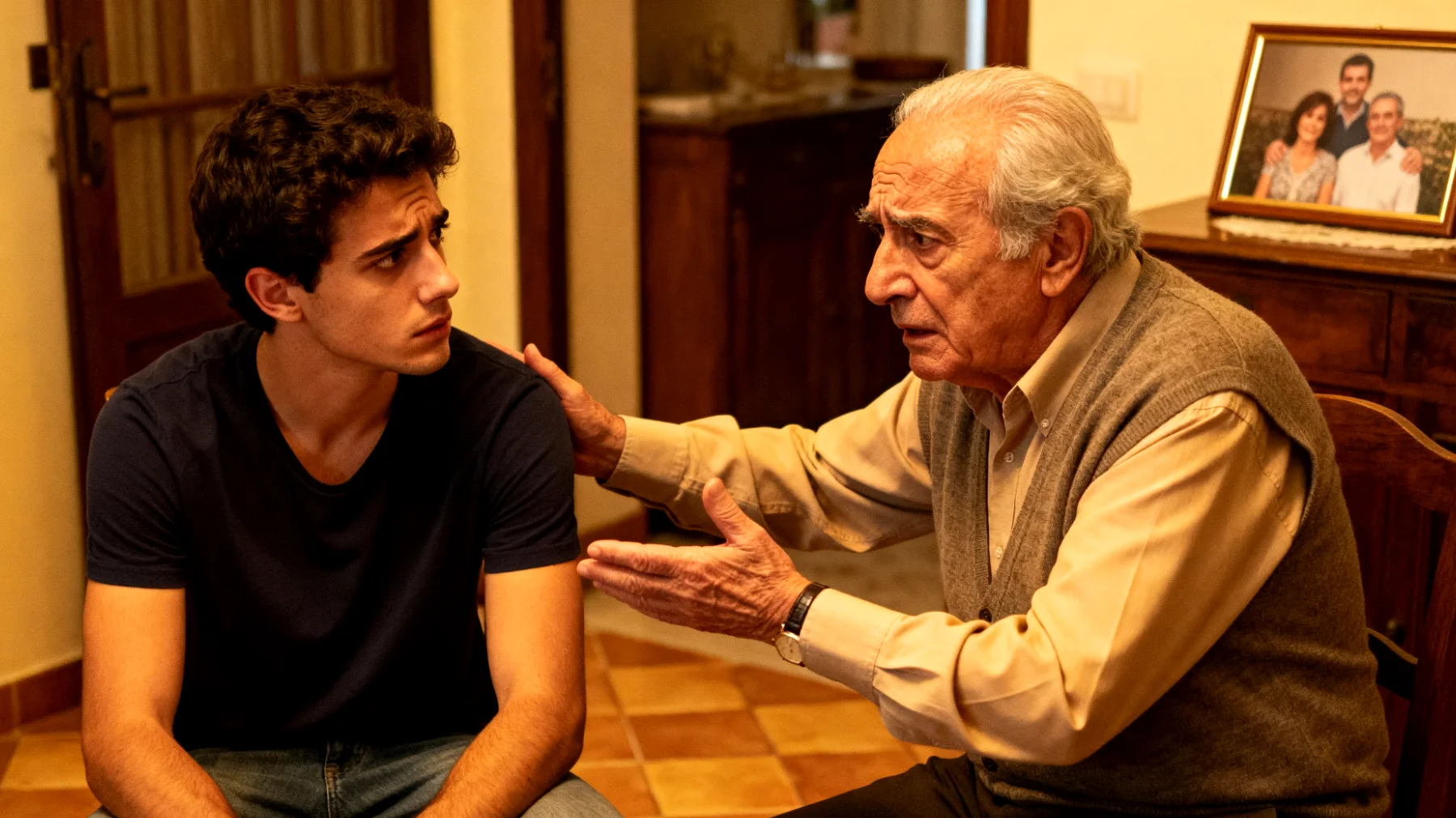 Il nonno si preoccupa perché il nipote giovane adulto mostra scarsa fiducia in se stesso, esita nelle scelte importanti per il proprio futuro e sminuisce costantemente i propri risultati, nonostante le capacità dimostrate"